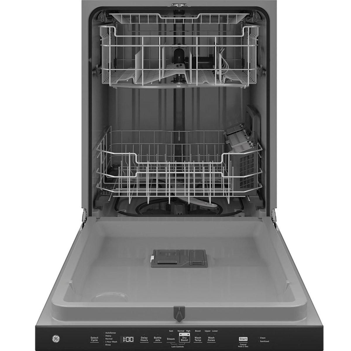 GE Top Control Plastic Interior Dishwasher with Sanitize Cycle - GDP630PGRWW