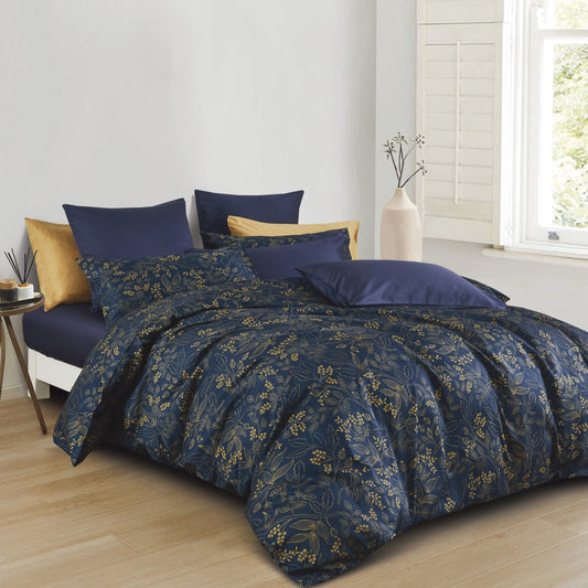 Grove Navy Duvet Cover Set - Queen