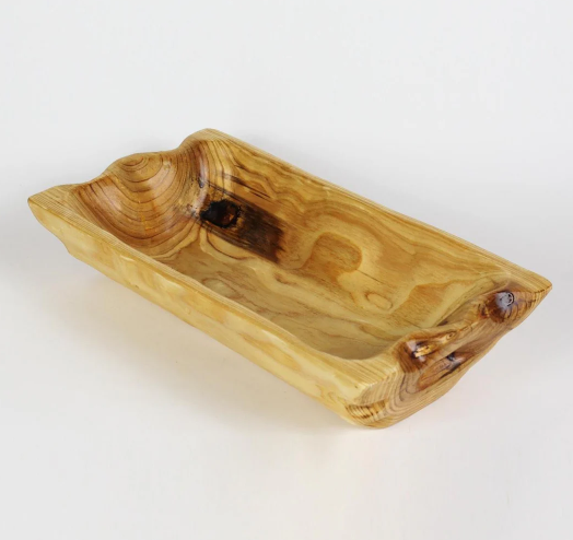 Hand-Crafted Root Wood Live Edge Bowl - Rectangle