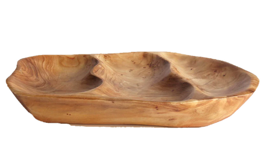 Hand-Crafted Root Wood Live Edge Platter - 3 Sections