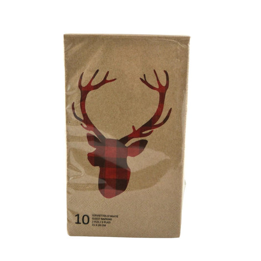 Deer Head Lumberjack Napkins, 10pcs