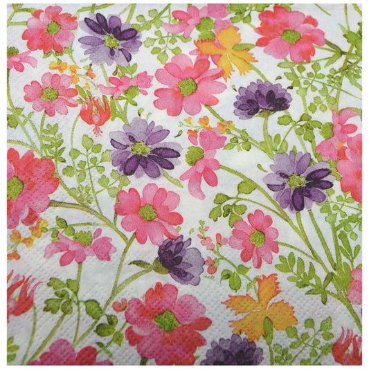 Summer Flowers Napkins, 12pcs