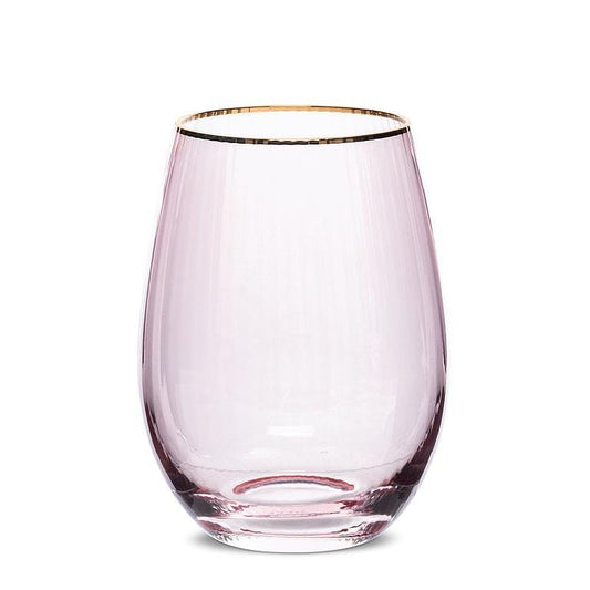 Optic Stemless Pink Wine Glass