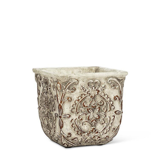 Medium Square Embossed Planter