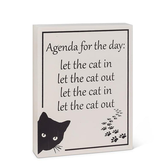 Cat Agenda Block Sign