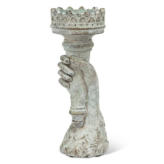 Hand with Torch Pillar Holder