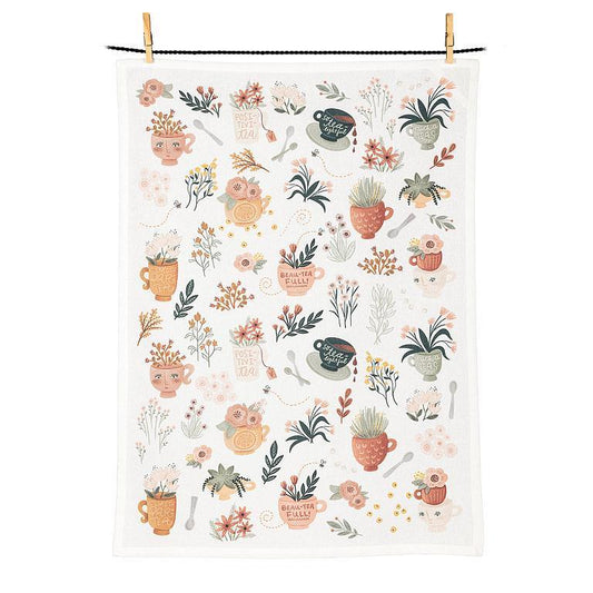 Teapots & Teacups Kitchen Towel