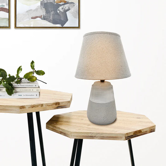 Gray & White Porcelain Table Lamp