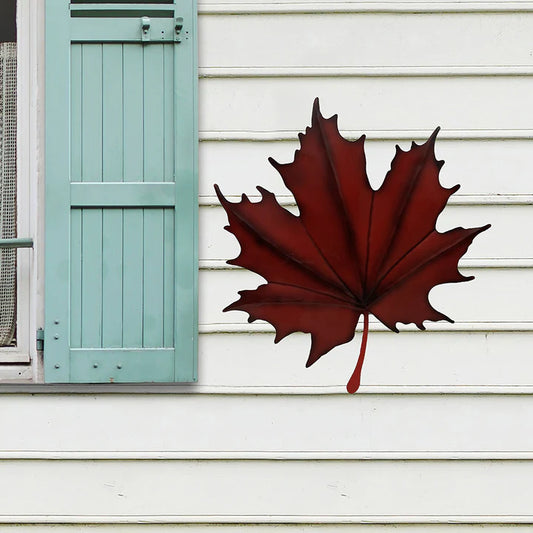 Rustic 17" Metal Maple Leaf