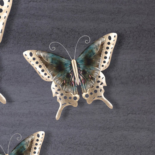 Medium Aqua Butterfly Metal Wall Decor