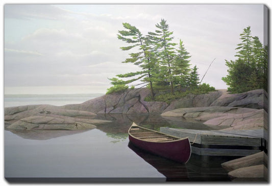 Docked Canoe Canvas Print