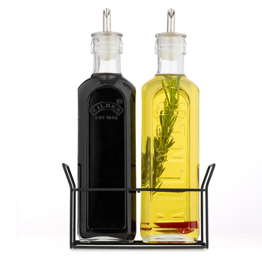 Kilner Set of 2 Oil/Vinegar Bottles with Rack