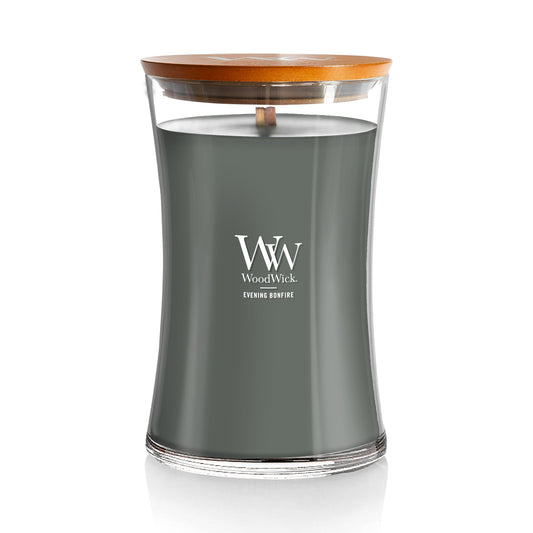 WoodWick Large Hourglass Candle - Evening Bonfire