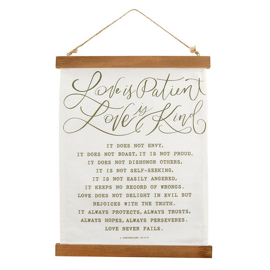 Framed Canvas Banner - Love Is Patient